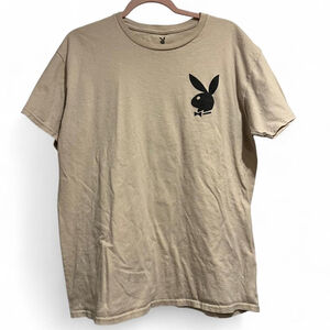 Men’s Tan Playboy T-shirt size Large, 100% Cotton